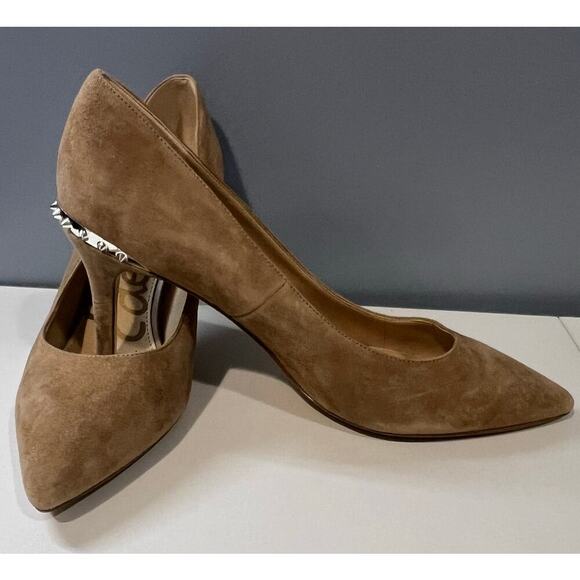 EUC Sam Edelman Heels With Spike Accents in Tan - Picture 3 of 6